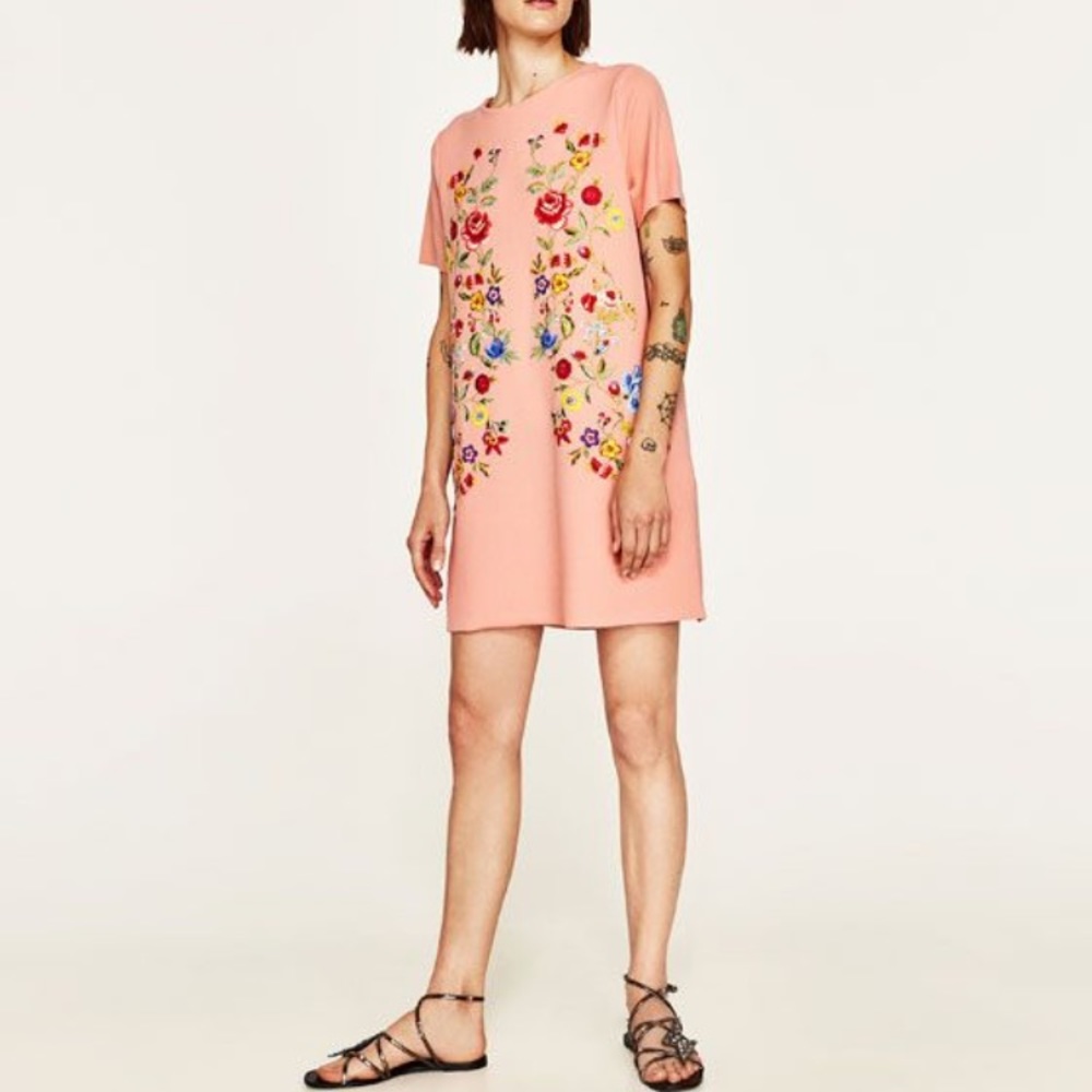 Zara pink floral dress